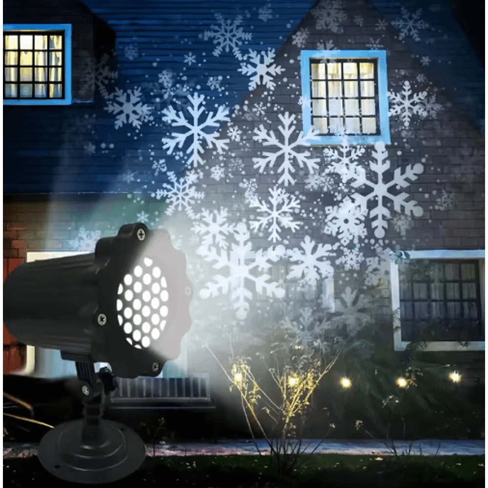 Outdoor Snowflake LED Projector Light With Remote Christmas Holiday Projection Decor 4