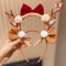 Cute Christmas Antler Headband With Bow Festive Reindeer Hair Accessory For Girls 1