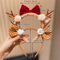 Cute Christmas Antler Headband With Bow Festive Reindeer Hair Accessory For Girls 4