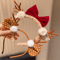 Cute Christmas Antler Headband With Bow Festive Reindeer Hair Accessory For Girls 6