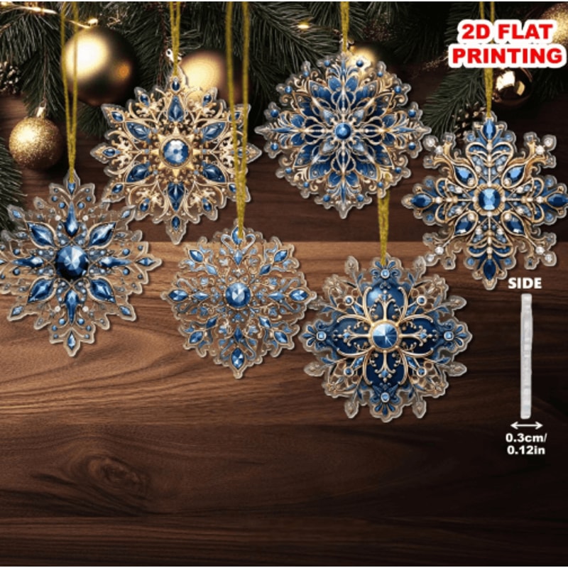 6Piece Snowflake Christmas Ornaments Acrylic Tree Hanging Decorations 5