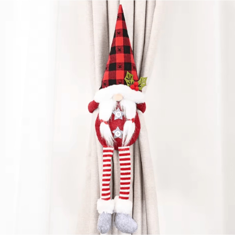 Cute Santa Curtain Buckle Plush Christmas Curtain Tieback Decoration For Kids 2