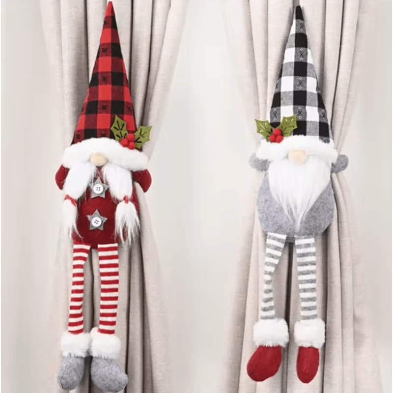 Cute Santa Curtain Buckle Plush Christmas Curtain Tieback Decoration For Kids 0
