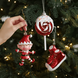 cute christmas tree hanging ornament – cartoon holiday pendant decoration