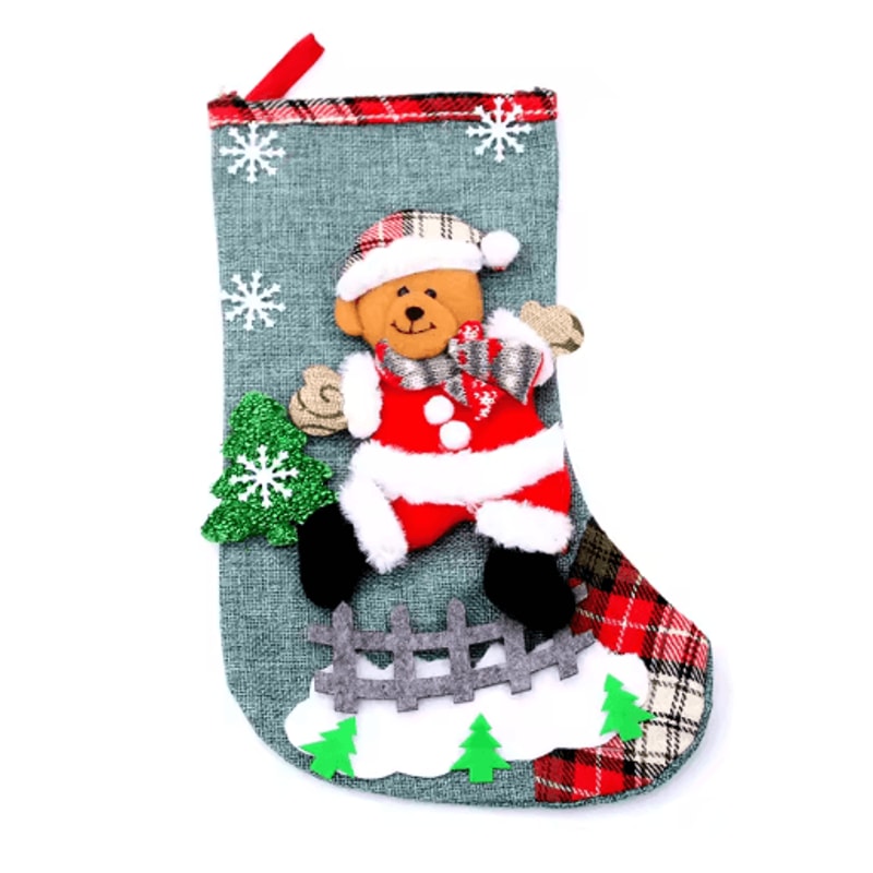 Mini Christmas Stocking Ornament Cute Holiday Candy Bag Tree Decoration 1