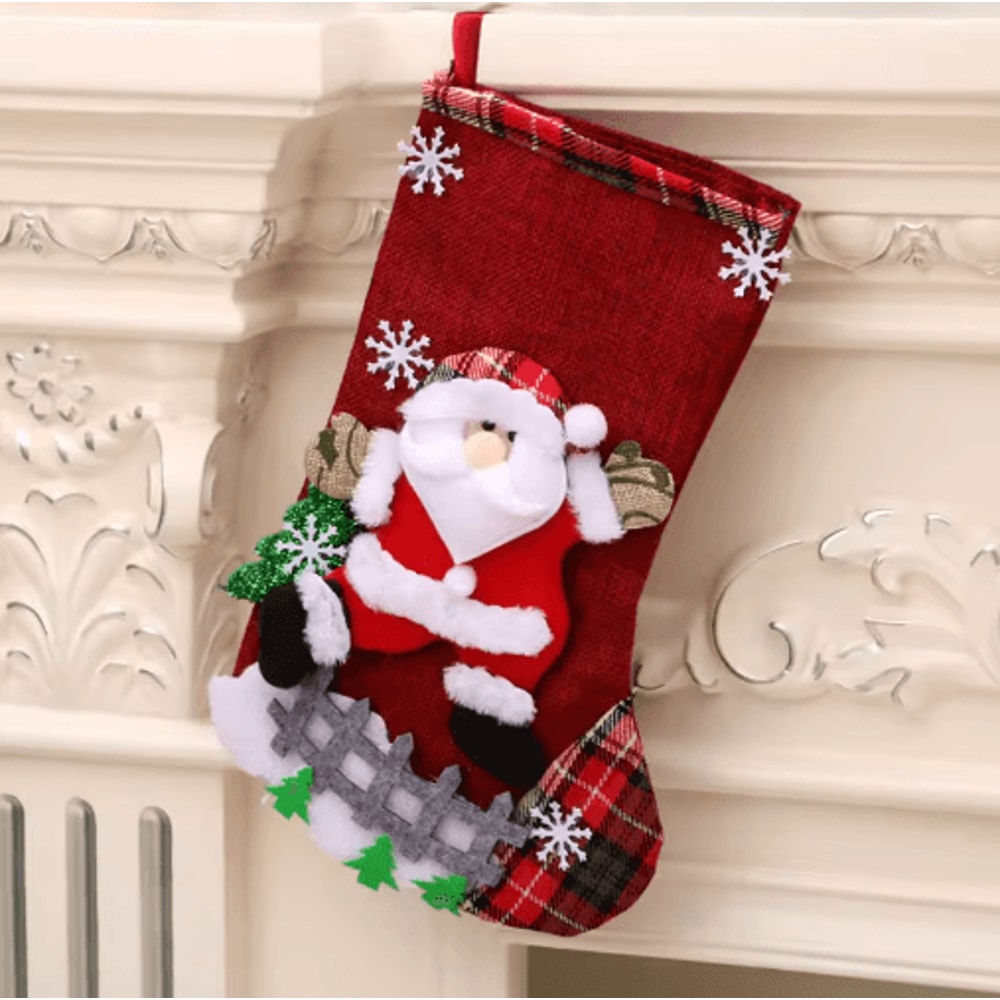 Mini Christmas Stocking Ornament Cute Holiday Candy Bag Tree Decoration 3