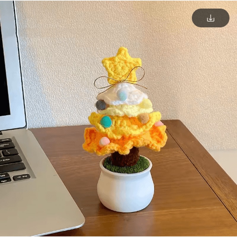 Handmade Crochet Christmas Tree Ornament Mini Knitted Holiday Decoration 3