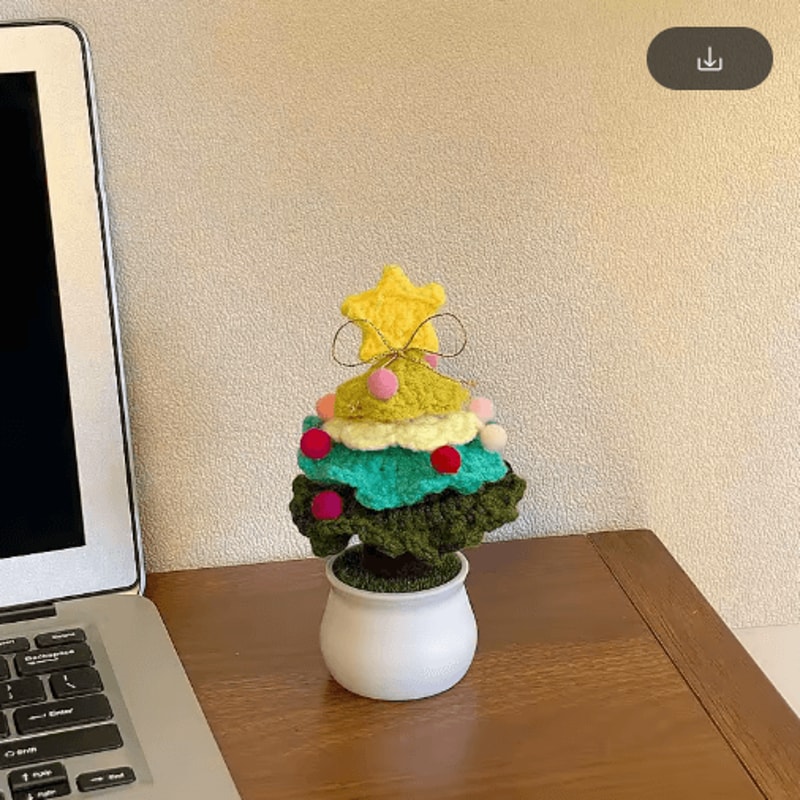 Handmade Crochet Christmas Tree Ornament Mini Knitted Holiday Decoration 4