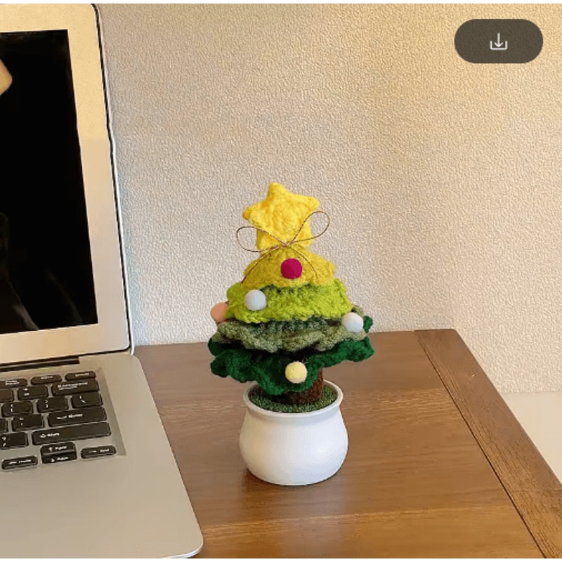 Handmade Crochet Christmas Tree Ornament Mini Knitted Holiday Decoration 5