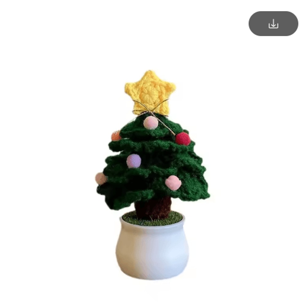 Handmade Crochet Christmas Tree Ornament Mini Knitted Holiday Decoration 6
