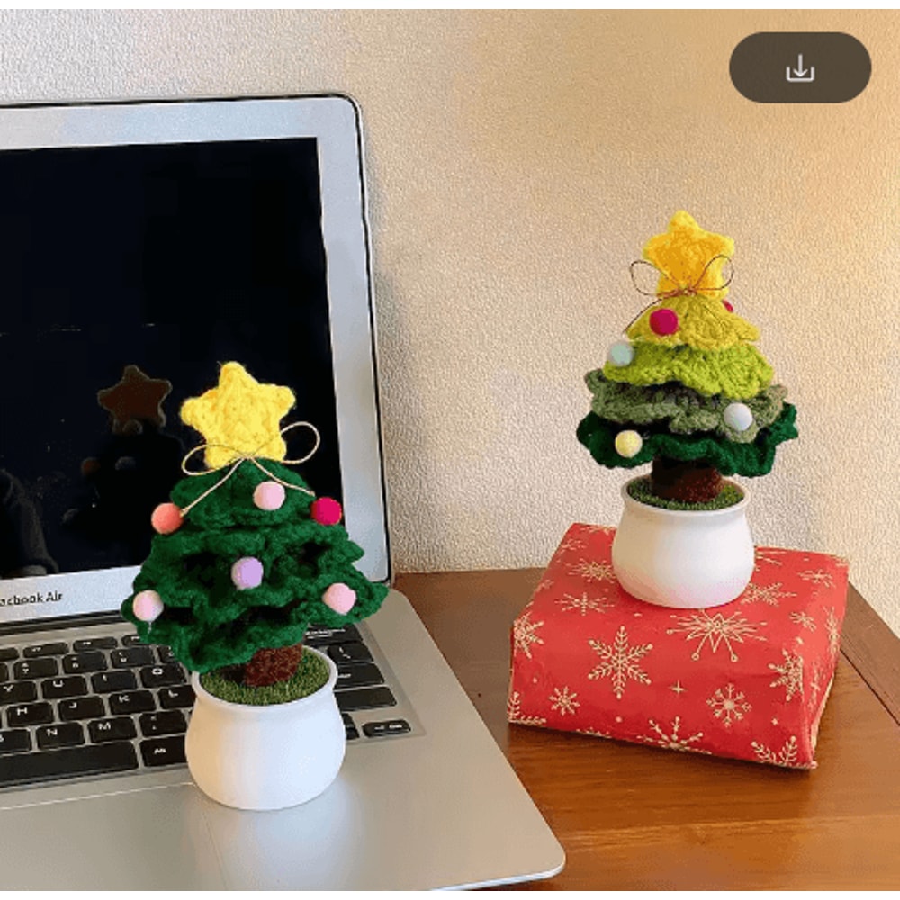 Handmade Crochet Christmas Tree Ornament Mini Knitted Holiday Decoration 7