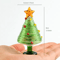 KANGMING Hand Blown Glass Christmas Tree Figurine Mini Holiday Desktop Decoration 3
