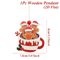 Cute Gingerbread Man Christmas Ornament Wooden Holiday Tree Pendant Decoration 5