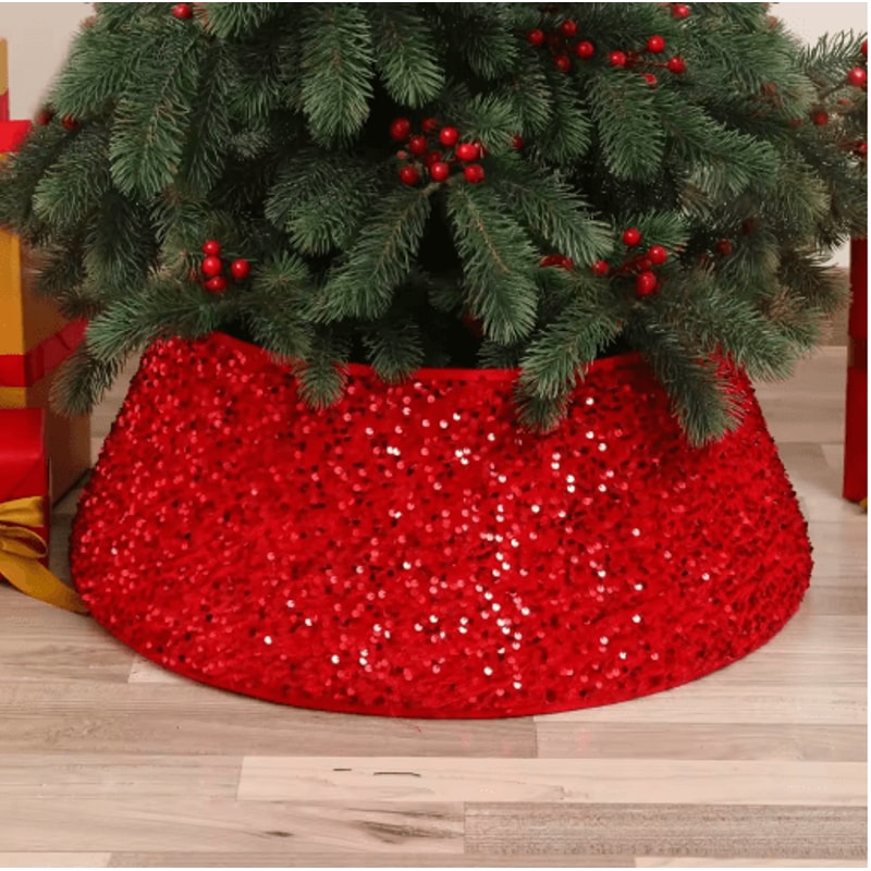 Festive Christmas Tree Skirt Decorative Base Cover For Artificial Trees 3