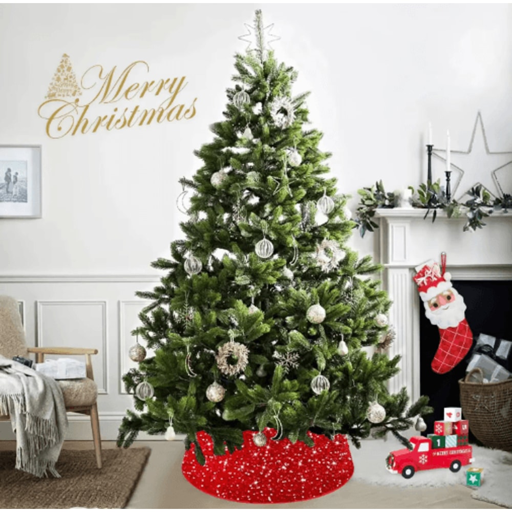 Festive Christmas Tree Skirt Decorative Base Cover For Artificial Trees 9