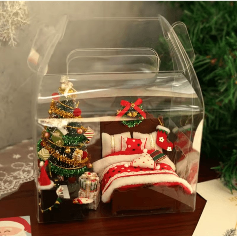 Miniature Dollhouse Christmas Decor Set Tiny Holiday Furniture Tree Decoration 5