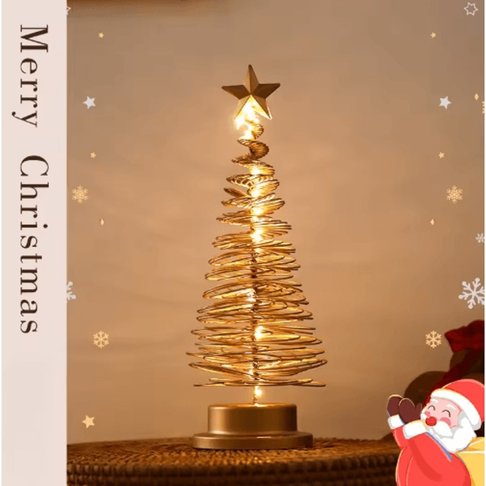 Elegant Wrought Iron Christmas Tree Modern Desktop Holiday Decoration 5