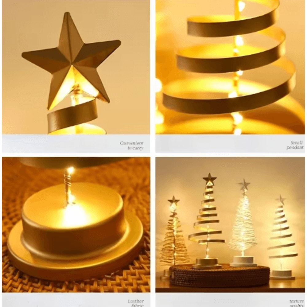 Elegant Wrought Iron Christmas Tree Modern Desktop Holiday Decoration 6