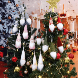 3-piece christmas gnome ornaments – cute santa hanging holiday decorations