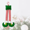 Funny Elf Leg Christmas Ornament Striped Elf Legs Hanging Holiday Decoration 1