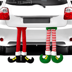 funny elf leg christmas ornament – striped elf legs hanging holiday decoration