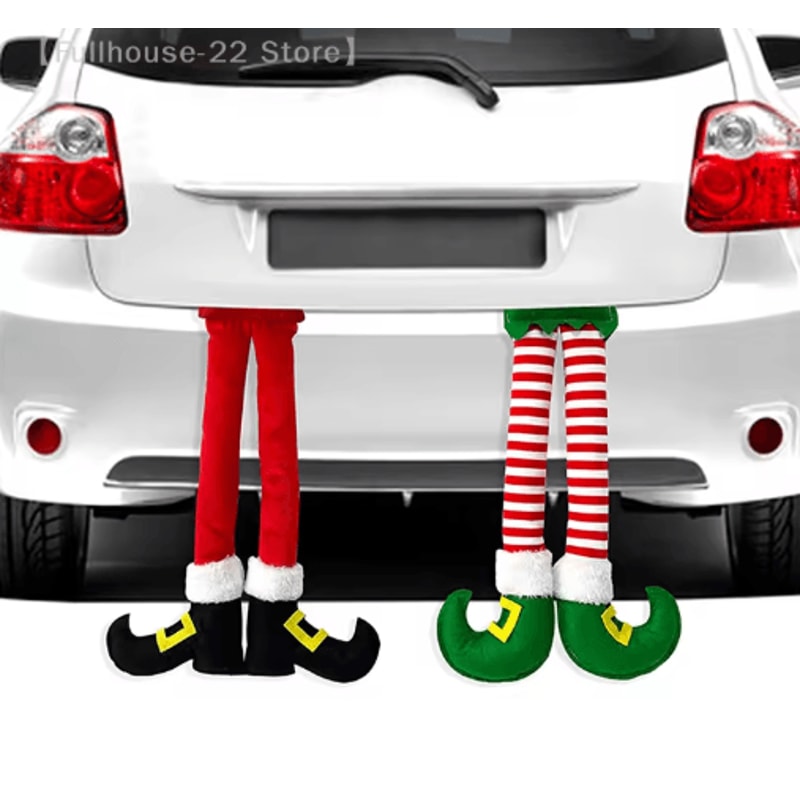 Funny Elf Leg Christmas Ornament Striped Elf Legs Hanging Holiday Decoration 0