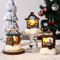 Festive LED Christmas Village Decoration Santa Claus House Resin Desktop Ornament 7
