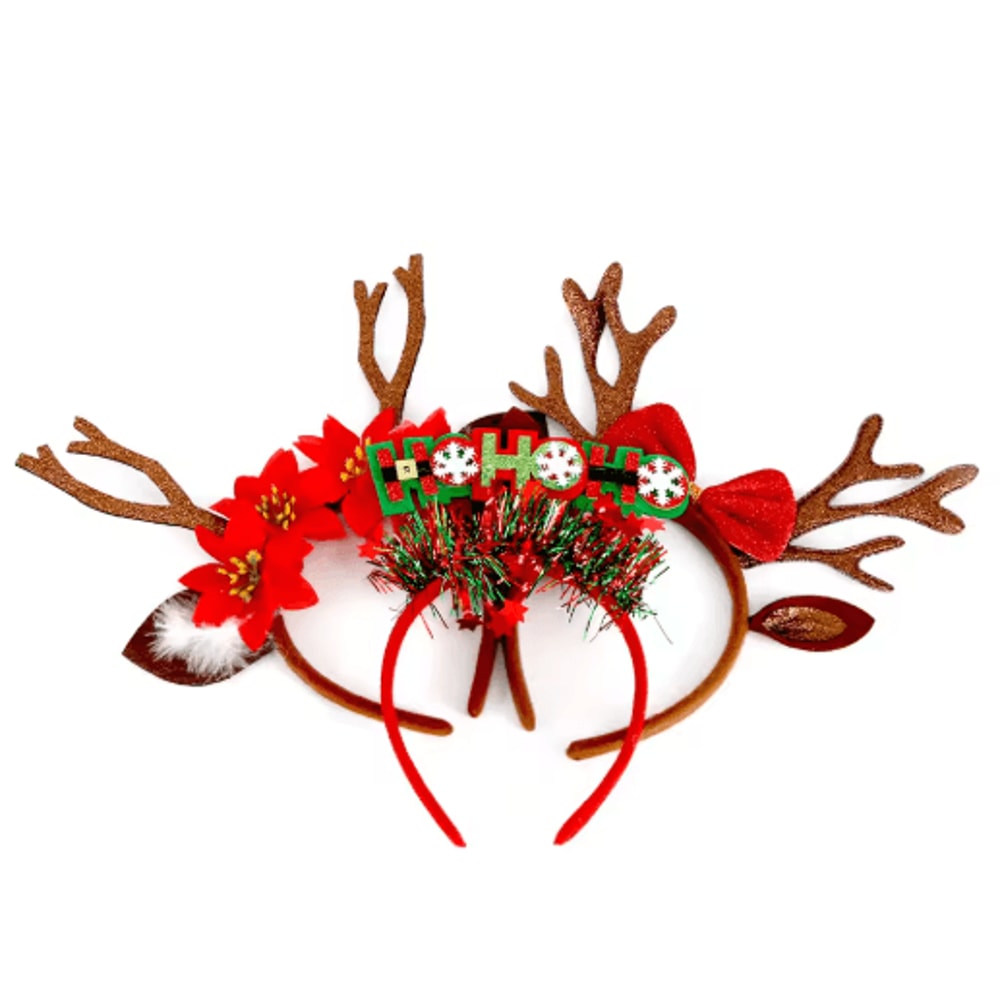 Cute Christmas Antler Headband Reindeer Holiday Hair Accessory For Women 5