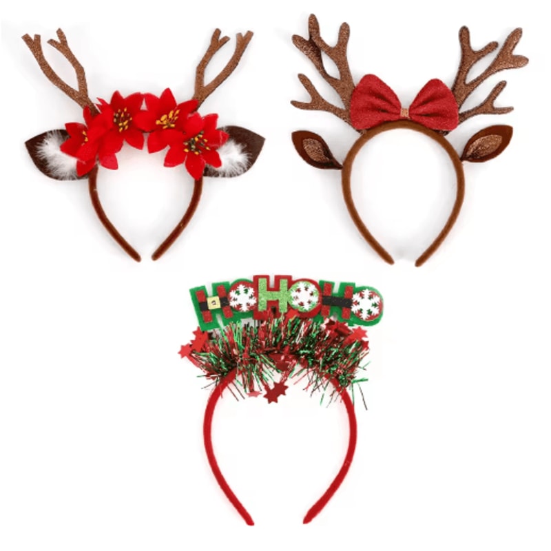 Cute Christmas Antler Headband Reindeer Holiday Hair Accessory For Women 0