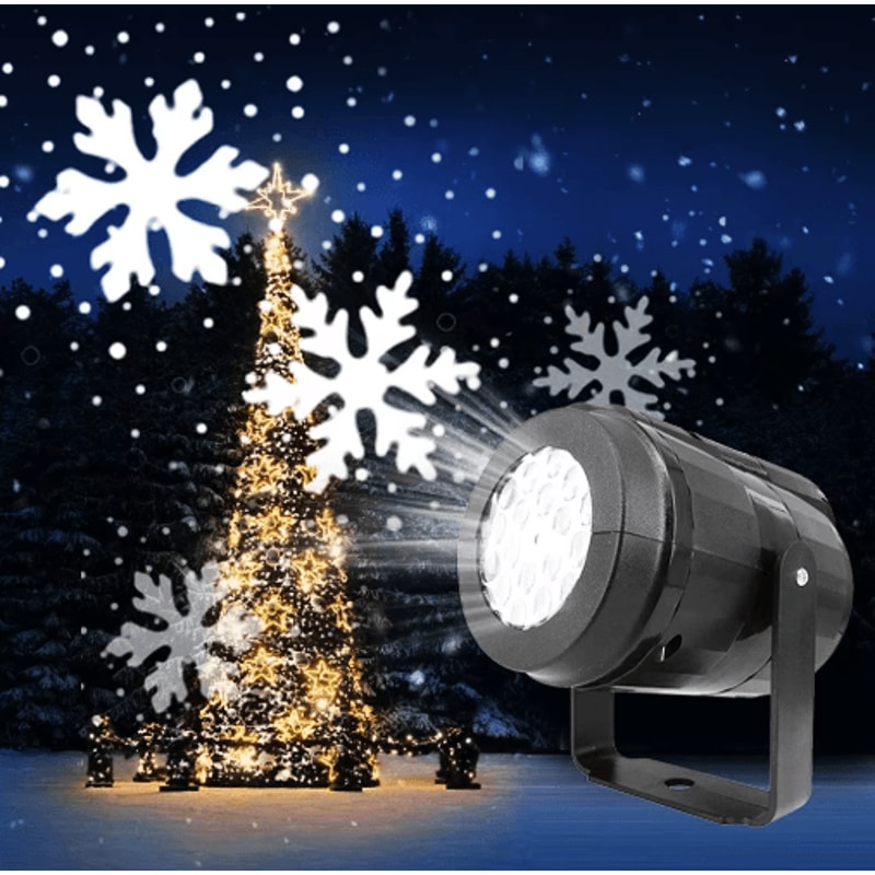 LED Snowflake Projector Light USB Christmas Holiday Projection Lamp 7
