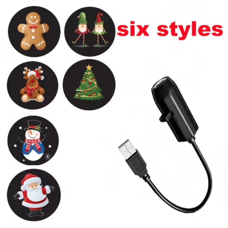 USB Christmas Projector Light Santa Elk LED Pattern Night Lamp 2