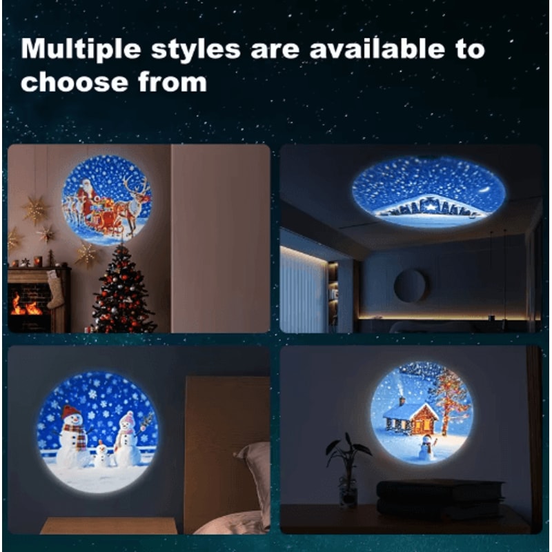 USB Christmas Projector Light Santa Elk LED Pattern Night Lamp 6