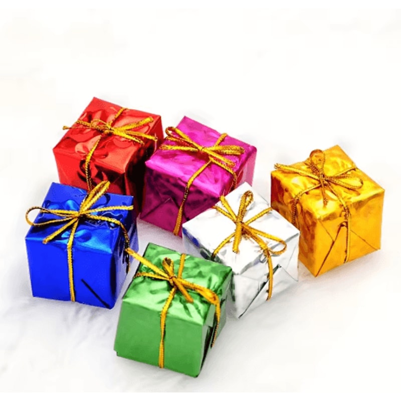 50Piece Mini Christmas Gift Box Ornaments Colorful Tree Party Decorations 3