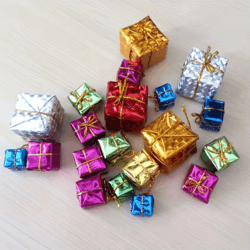 50-piece mini christmas gift box ornaments – colorful tree & party decorations