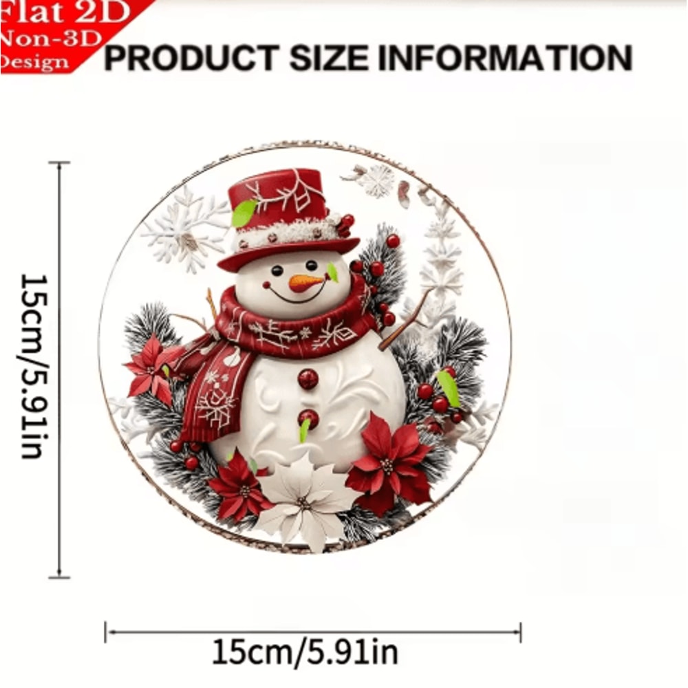 Festive Snowman Christmas Door Sign Acrylic Winter Hanging Decoration 1