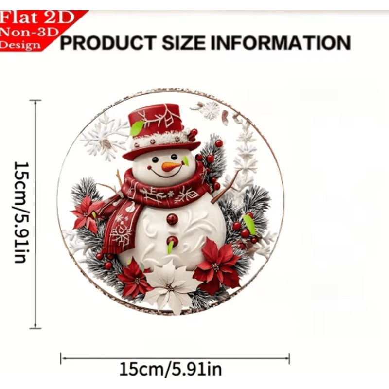 Festive Snowman Christmas Door Sign Acrylic Winter Hanging Decoration 4