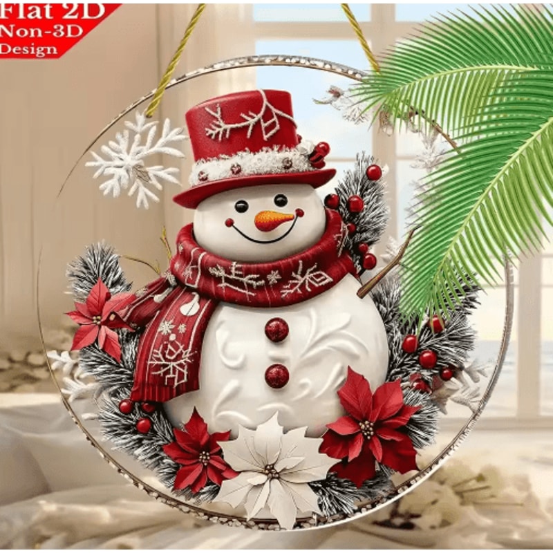 Festive Snowman Christmas Door Sign Acrylic Winter Hanging Decoration 5