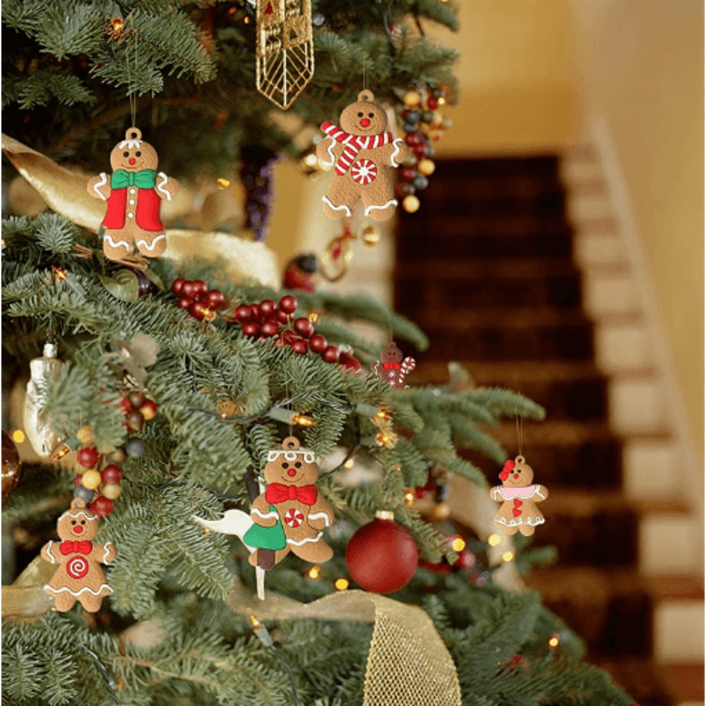12Piece Gingerbread Man Christmas Ornaments Cute Tree Hanging Decorations 2
