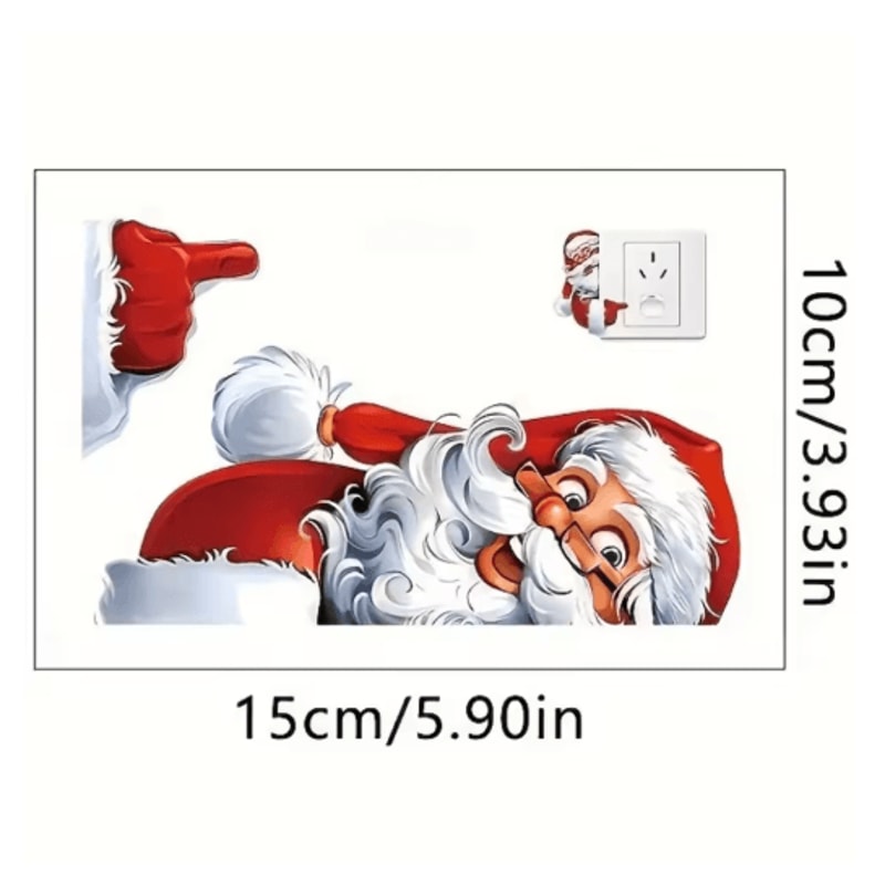 Festive Christmas Wall Sticker Santa Claus Snowman Switch Decal 1