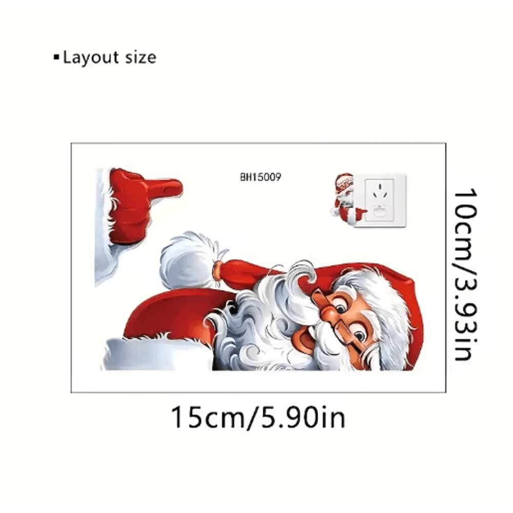 Festive Christmas Wall Sticker Santa Claus Snowman Switch Decal 6