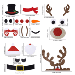 festive christmas window stickers felt santa snowman & reindeer door decoration