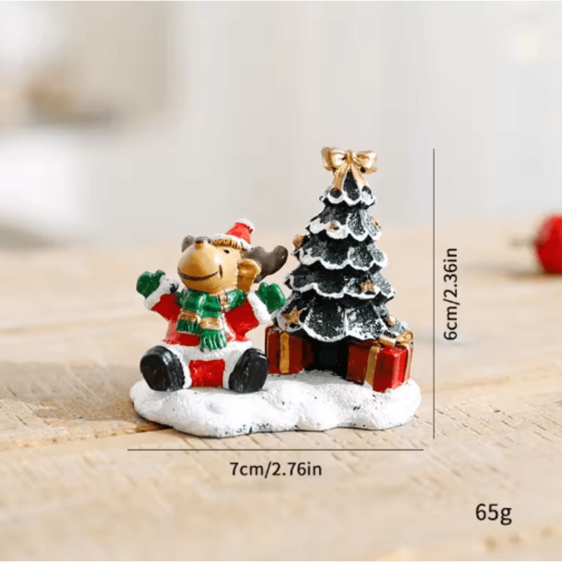 Festive Christmas Village Miniature Snowman And Winter House Desktop Decoration 1