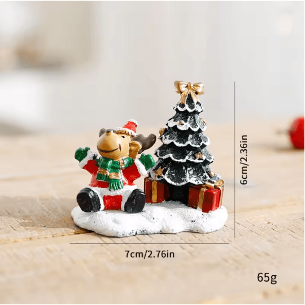 Festive Christmas Village Miniature Snowman And Winter House Desktop Decoration 4