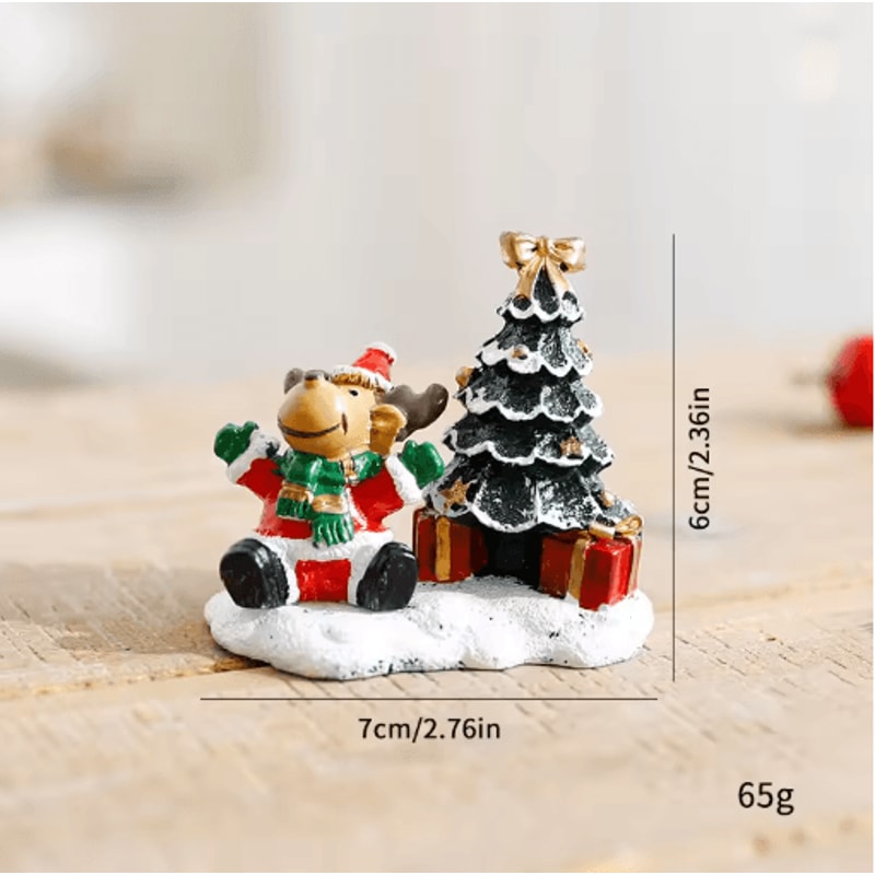 Festive Christmas Village Miniature Snowman And Winter House Desktop Decoration 4
