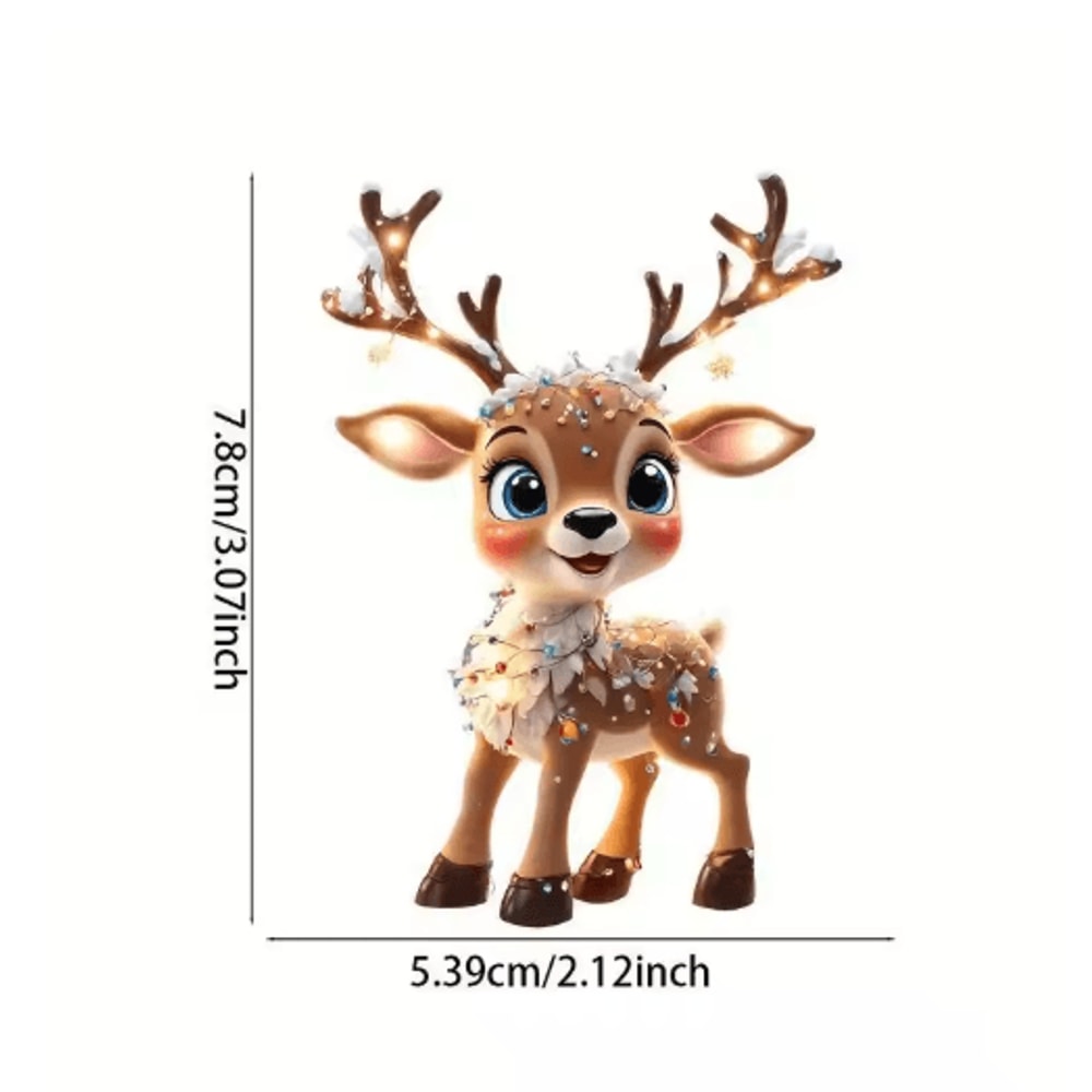 Cute Reindeer Christmas Ornament Acrylic Cartoon Elk Tree Decoration 1