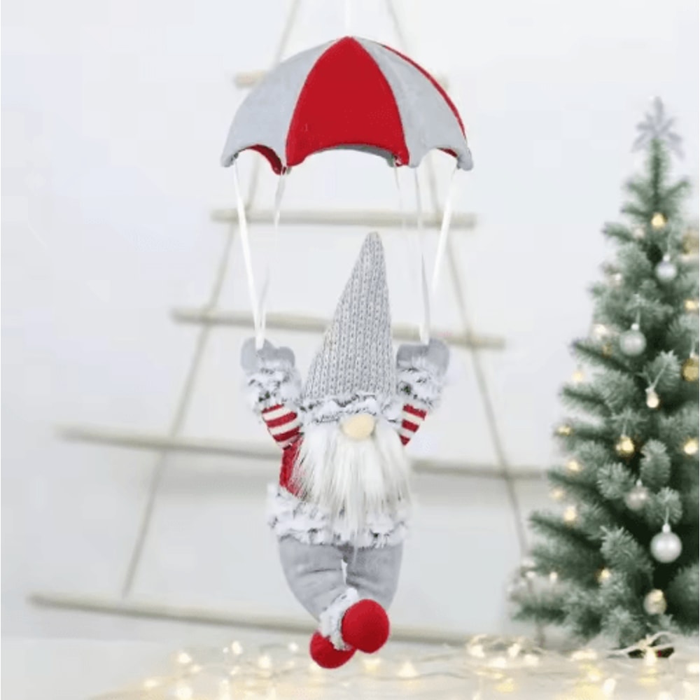 Fun Santa Parachute Christmas Decoration Parachuting Santa Window Ornament 1