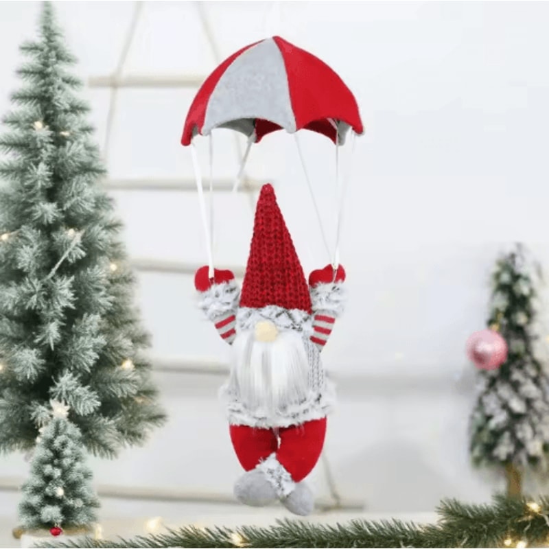 Fun Santa Parachute Christmas Decoration Parachuting Santa Window Ornament 2