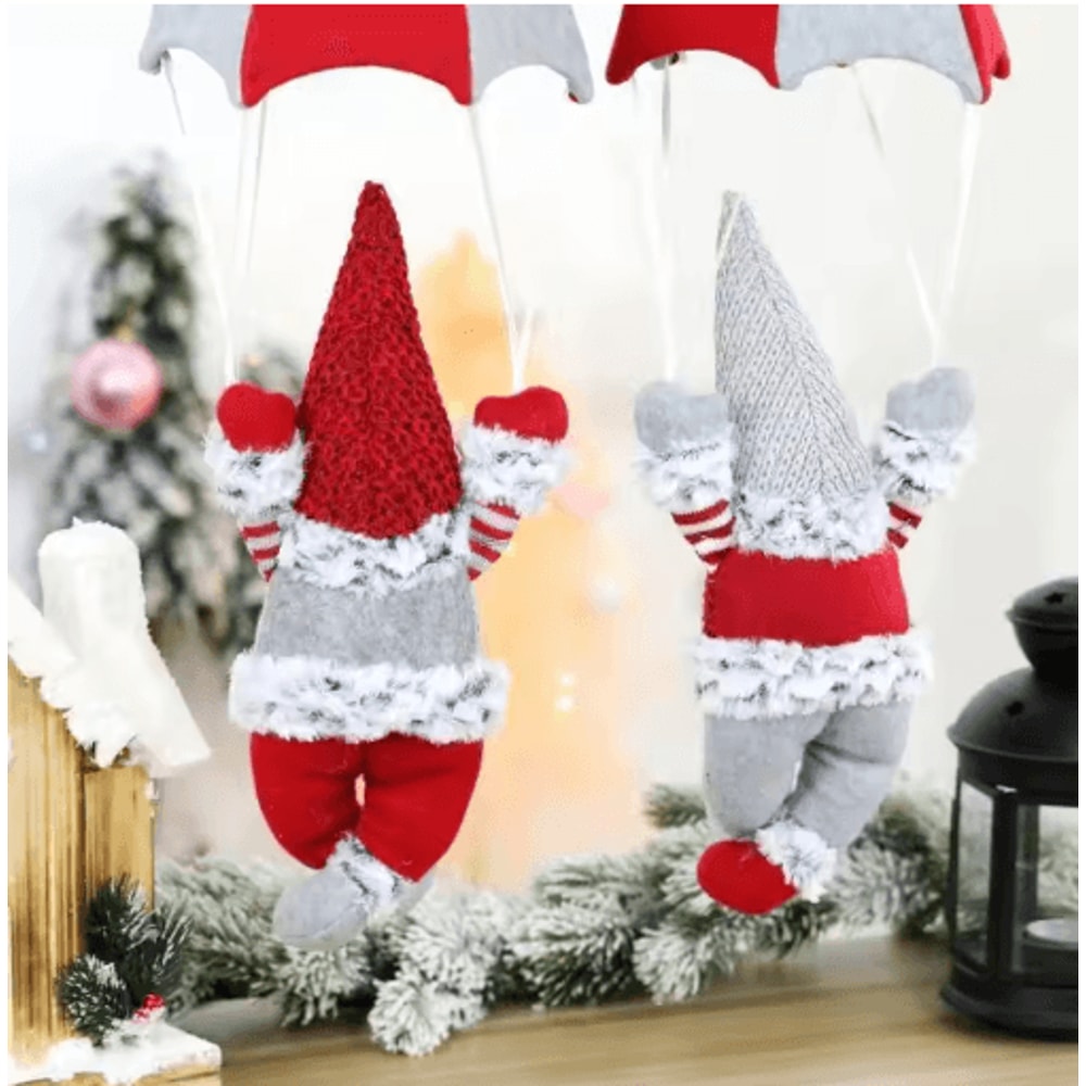 Fun Santa Parachute Christmas Decoration Parachuting Santa Window Ornament 6