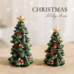 festive mini christmas tree resin ornament chrholiday desktop decoration