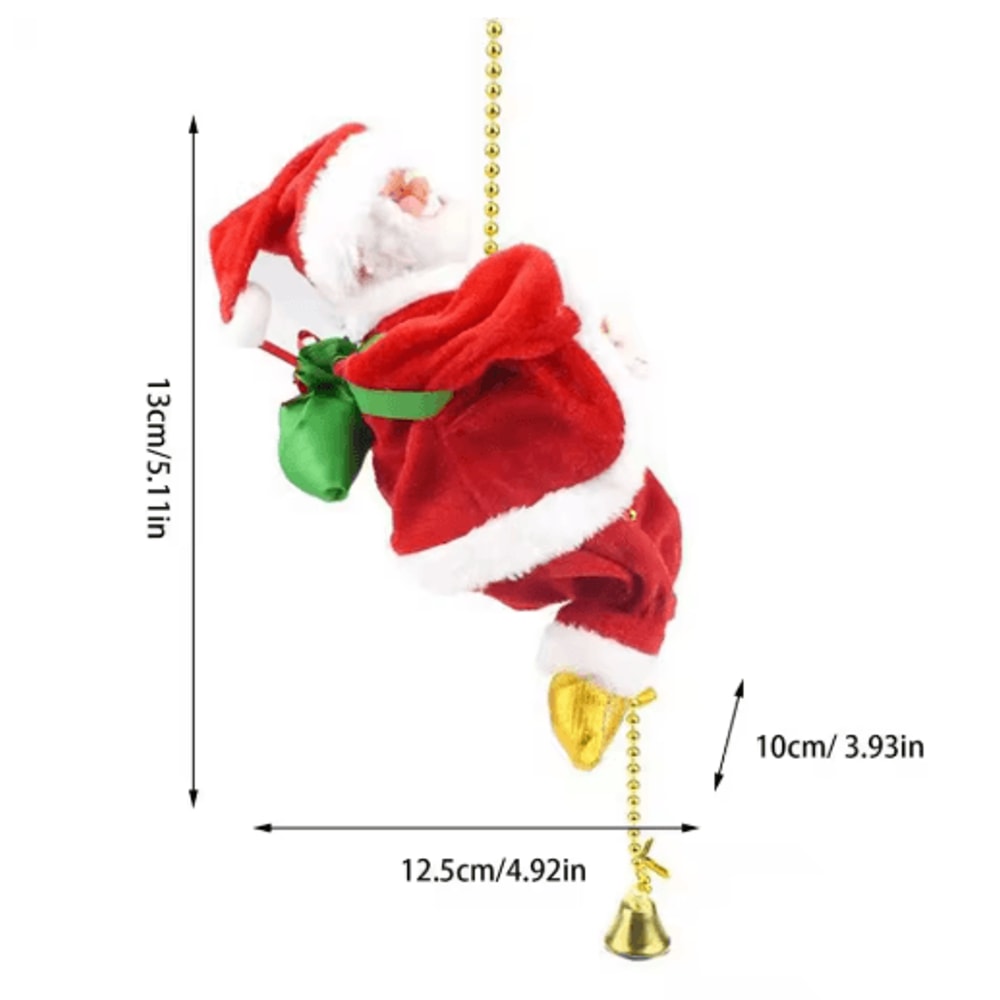 Animated Climbing Santa Decoration Musical Santa Rope Christmas Ornament 1